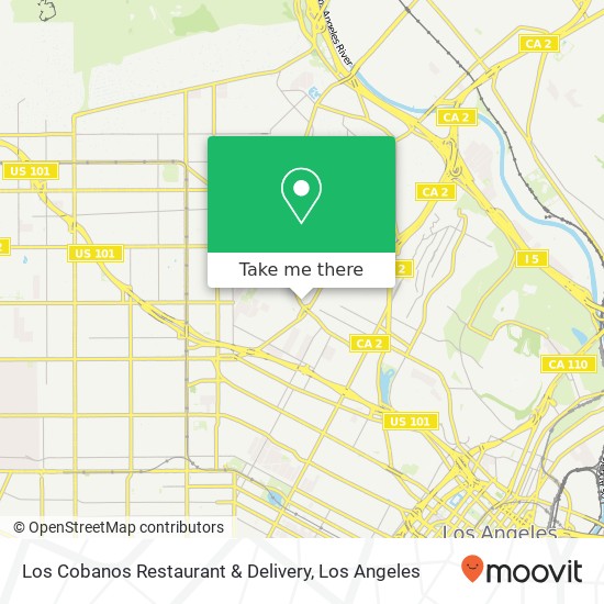 Mapa de Los Cobanos Restaurant & Delivery, 2927 W Sunset Blvd Los Angeles, CA 90026