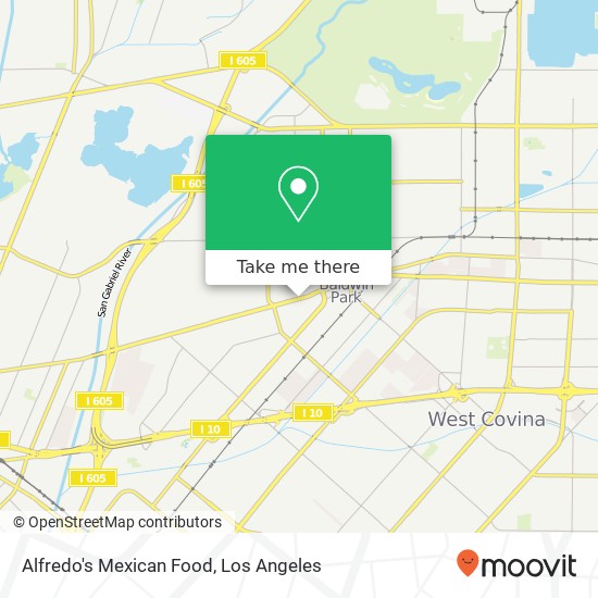 Mapa de Alfredo's Mexican Food, 13952 Ramona Blvd Baldwin Park, CA 91706