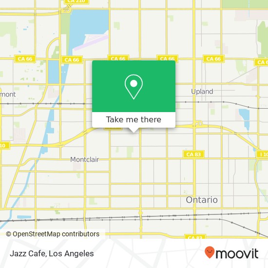 Mapa de Jazz Cafe, 1133 W 6th St Ontario, CA 91762