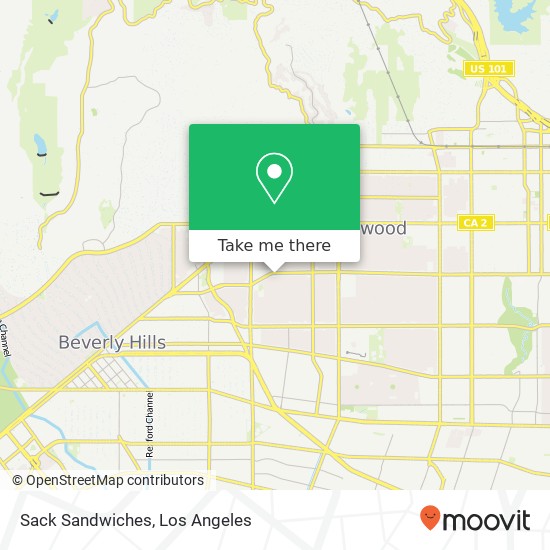 Mapa de Sack Sandwiches, 8360 Melrose Ave Los Angeles, CA 90069