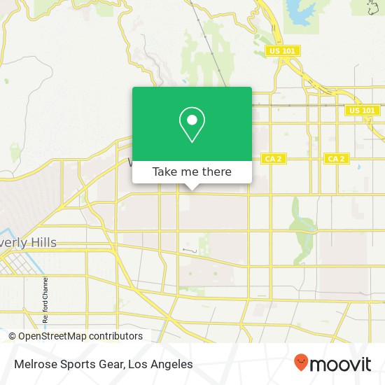 Mapa de Melrose Sports Gear, 7703 Melrose Ave Los Angeles, CA 90046