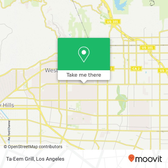 Mapa de Ta-Eem Grill, 7422 Melrose Ave Los Angeles, CA 90046