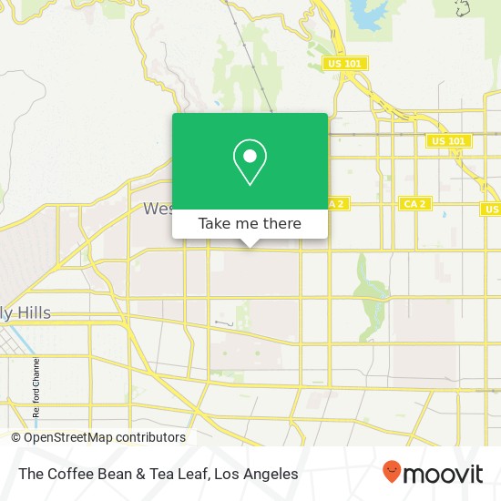 Mapa de The Coffee Bean & Tea Leaf, 7502 Melrose Ave Los Angeles, CA 90046