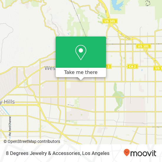 Mapa de 8 Degrees Jewelry & Accessories, 7451 Melrose Ave Los Angeles, CA 90046