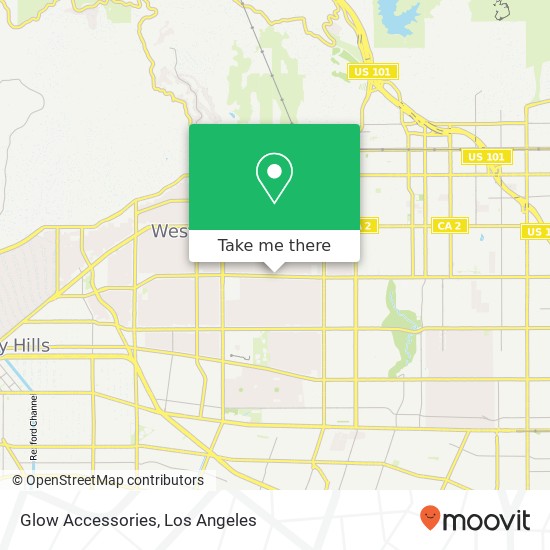 Mapa de Glow Accessories, 7451 Melrose Ave Los Angeles, CA 90046