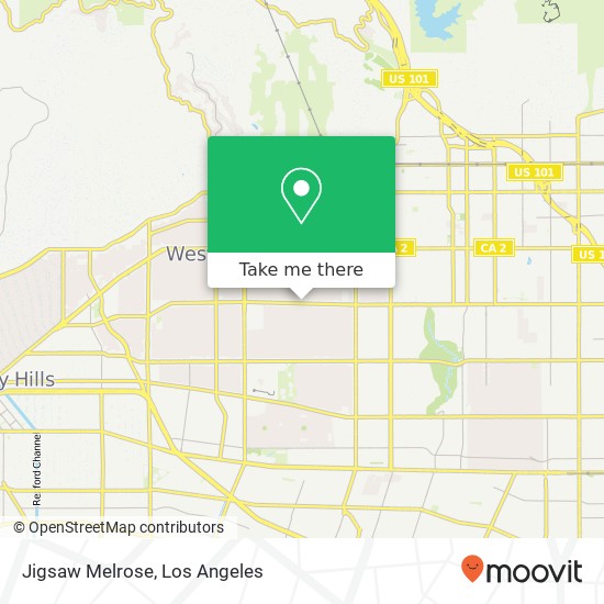 Mapa de Jigsaw Melrose, 7449 Melrose Ave Los Angeles, CA 90046