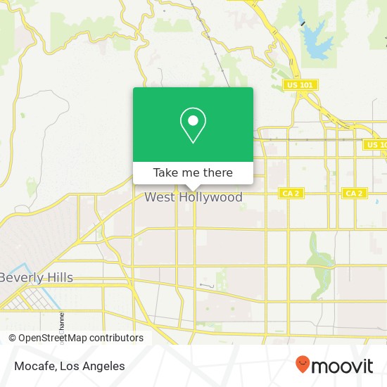 Mapa de Mocafe, 7900 Santa Monica Blvd West Hollywood, CA 90046