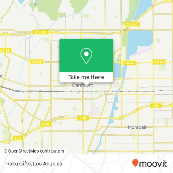 Mapa de Raku Gifts, 224 Yale Ave Claremont, CA 91711