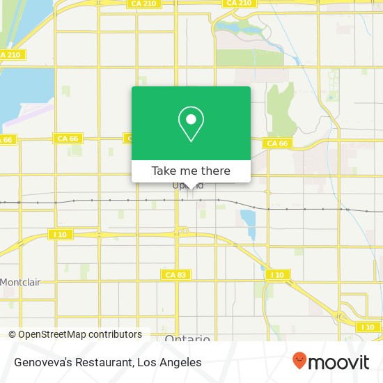 Mapa de Genoveva's Restaurant, 273 E 9th St Upland, CA 91786