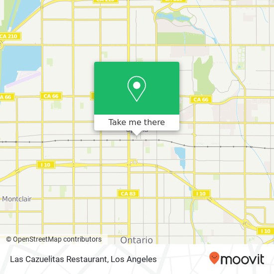 Mapa de Las Cazuelitas Restaurant, 134 N 2nd Ave Upland, CA 91786