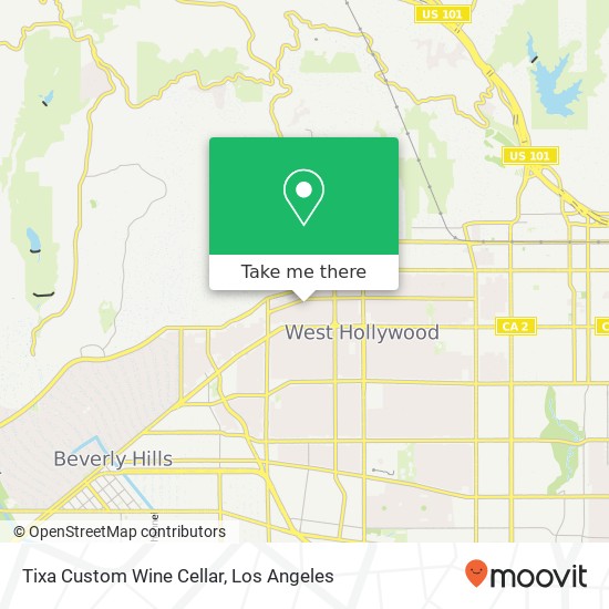 Mapa de Tixa Custom Wine Cellar, 1265 N Sweetzer Ave West Hollywood, CA 90069