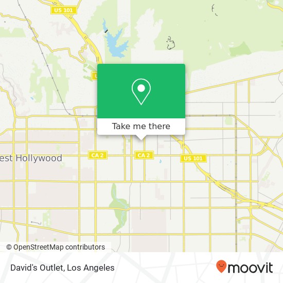Mapa de David's Outlet, 6129 Fountain Ave Los Angeles, CA 90028