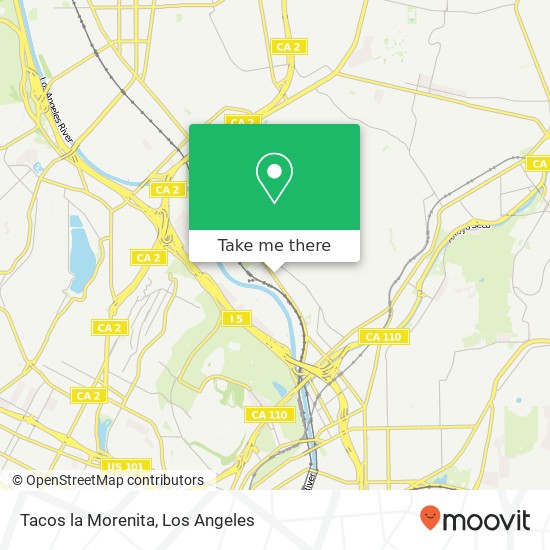 Mapa de Tacos la Morenita, 1250 N San Fernando Rd Los Angeles, CA 90065
