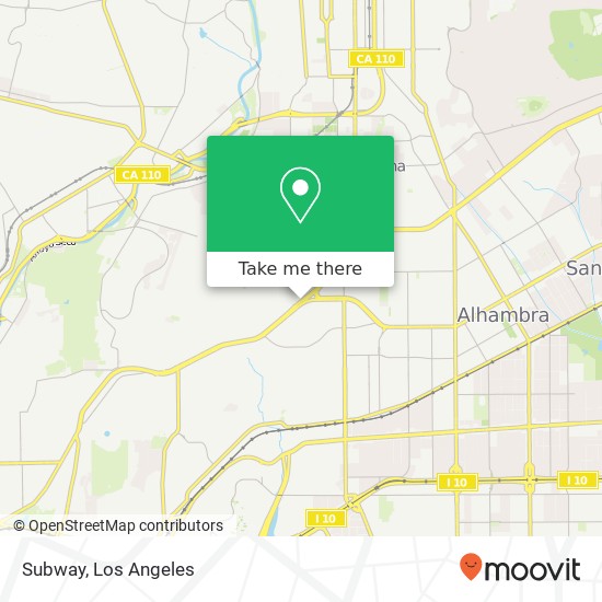 Mapa de Subway, 5593 Huntington Dr N Los Angeles, CA 90032