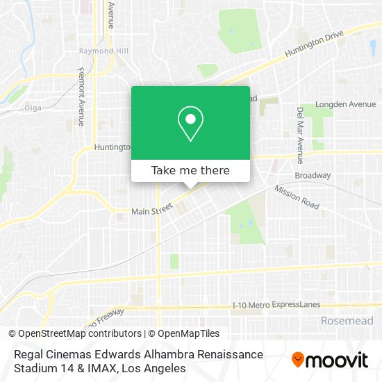 Regal Cinemas Edwards Alhambra Renaissance Stadium 14 & IMAX map