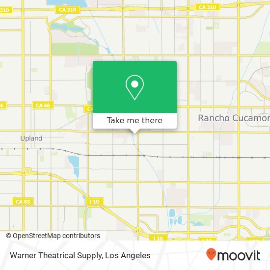 Mapa de Warner Theatrical Supply, 8560 Vineyard Ave Rancho Cucamonga, CA 91730