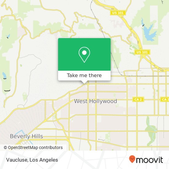 Mapa de Vaucluse, 8210 W Sunset Blvd Los Angeles, CA 90046