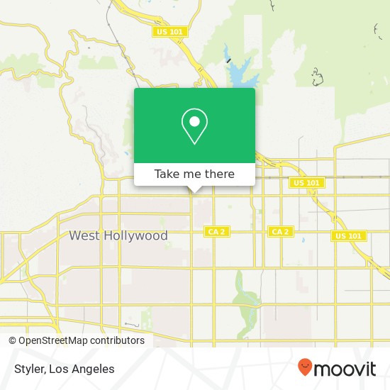 Mapa de Styler, 7065 W Sunset Blvd Los Angeles, CA 90028