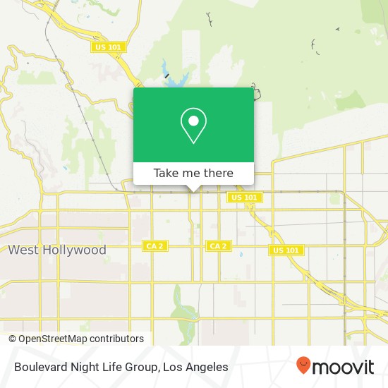 Mapa de Boulevard Night Life Group, 6356 Hollywood Blvd Los Angeles, CA 90028