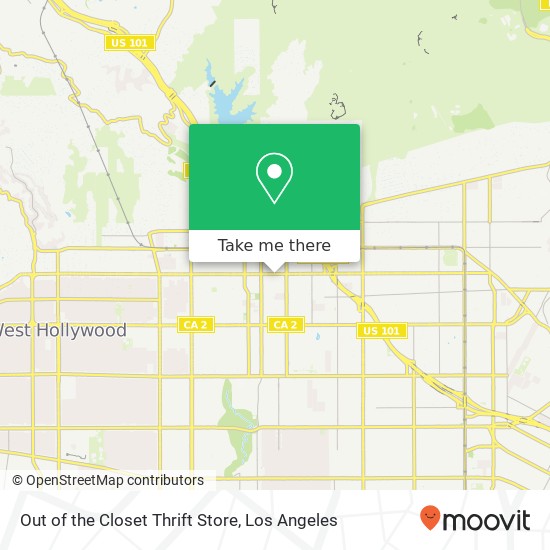 Out of the Closet Thrift Store, 6210 W Sunset Blvd Los Angeles, CA 90028 map