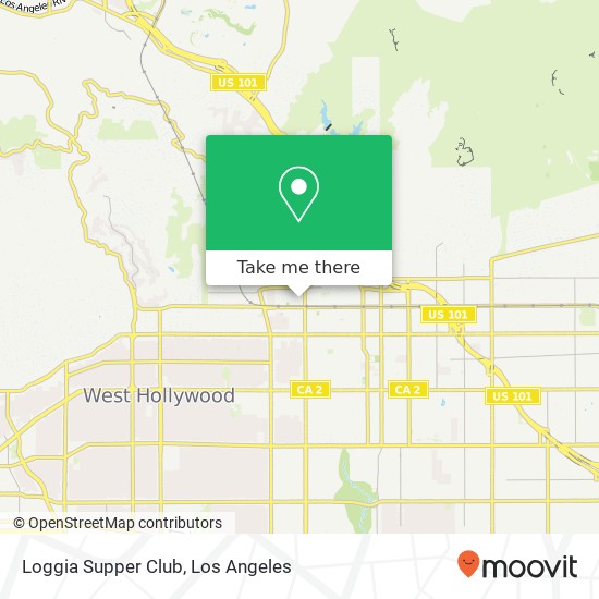Mapa de Loggia Supper Club, 6801 Hollywood Blvd Los Angeles, CA 90028