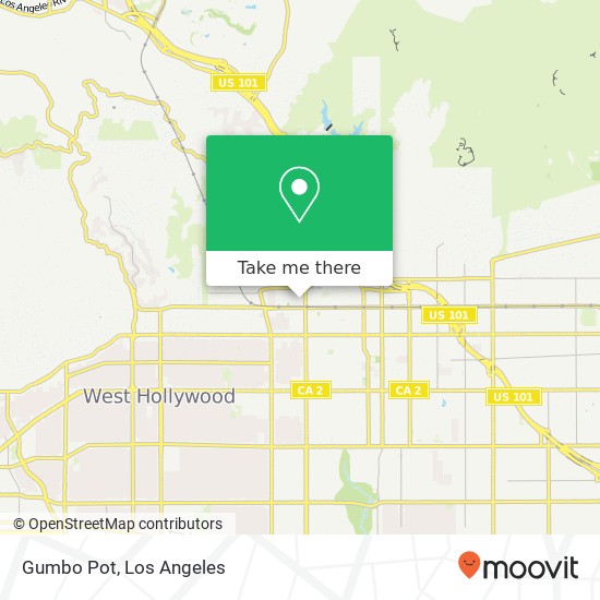 Mapa de Gumbo Pot, 6801 Hollywood Blvd Los Angeles, CA 90028