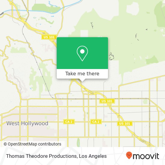 Mapa de Thomas Theodore Productions, 2115 Holly Dr Los Angeles, CA 90068