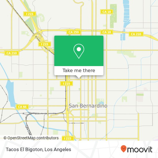 Mapa de Tacos El Bigoton, 546 W Base Line St San Bernardino, CA 92410