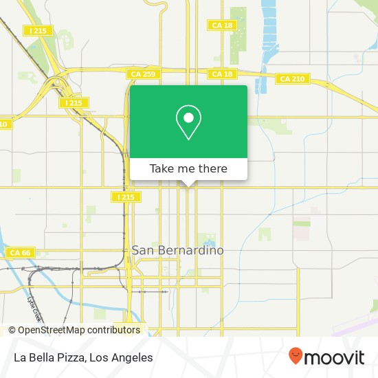 Mapa de La Bella Pizza, 199 W Base Line St San Bernardino, CA 92410