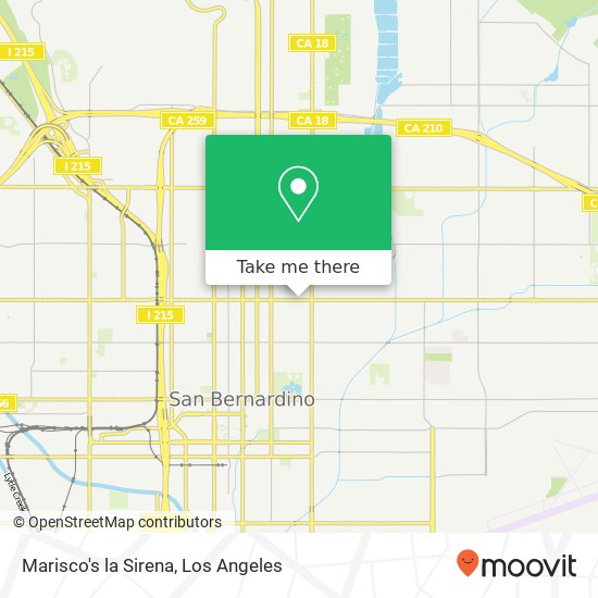Mapa de Marisco's la Sirena, 246 E Base Line St San Bernardino, CA 92410