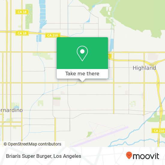 Mapa de Brian's Super Burger, 25688 Base Line St San Bernardino, CA 92410