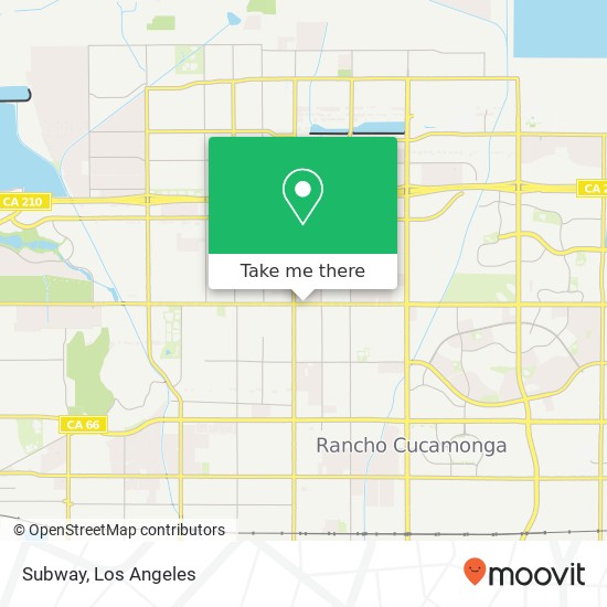Mapa de Subway, 9760 Baseline Rd Rancho Cucamonga, CA 91701