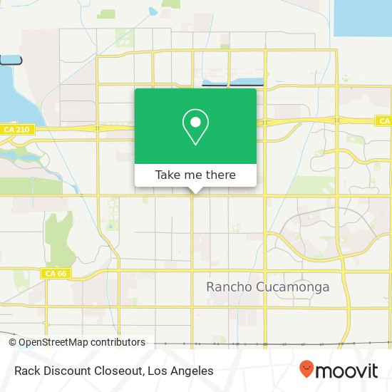 Mapa de Rack Discount Closeout, 9749 Base Line Rd Rancho Cucamonga, CA 91730