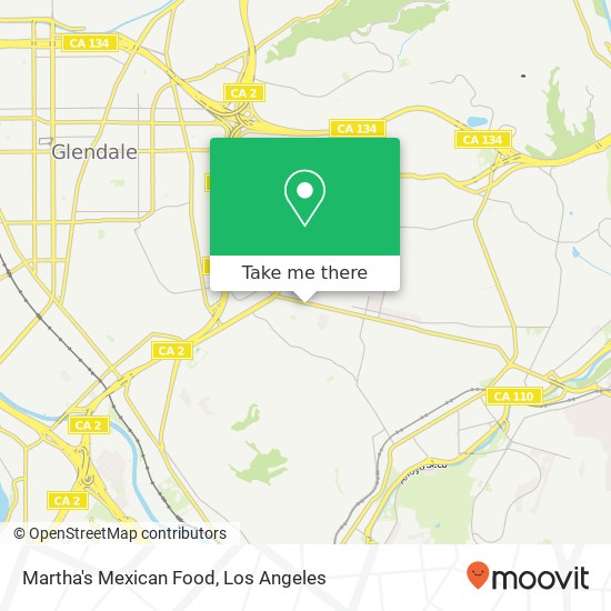 Mapa de Martha's Mexican Food, York Blvd Los Angeles, CA 90041