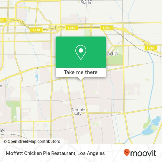 Mapa de Moffett Chicken Pie Restaurant, 1409 S Baldwin Ave Arcadia, CA 91007
