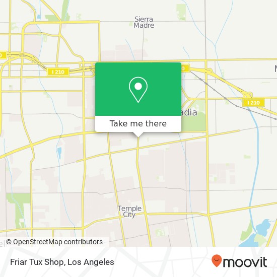 Mapa de Friar Tux Shop, 1000 S Baldwin Ave Arcadia, CA 91007