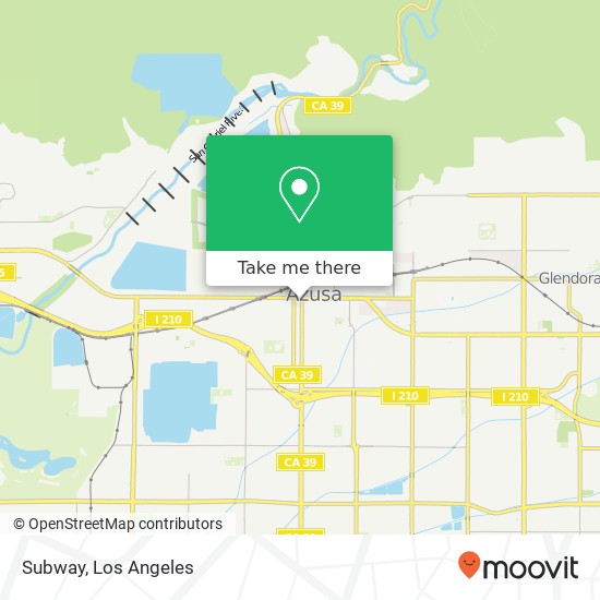 Mapa de Subway, 112 W Foothill Blvd Azusa, CA 91702
