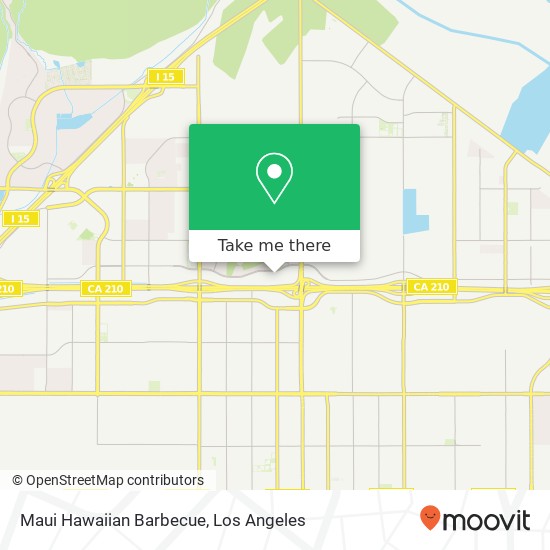 Mapa de Maui Hawaiian Barbecue, 16635 Sierra Lakes Pkwy Fontana, CA 92336