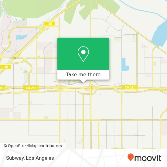 Mapa de Subway, 16645 Sierra Lakes Pkwy Fontana, CA 92336