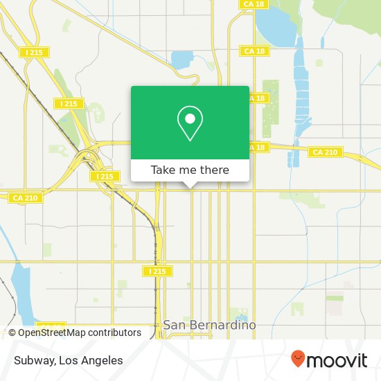 Mapa de Subway, 525 W Highland Ave San Bernardino, CA 92405