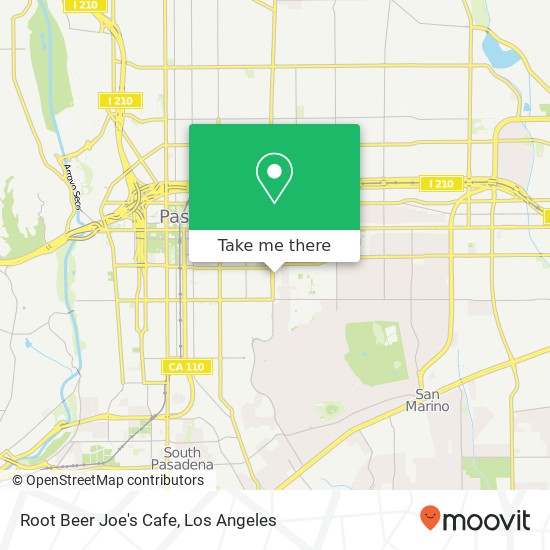 Mapa de Root Beer Joe's Cafe, 380 S Lake Ave Pasadena, CA 91101