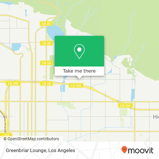 Mapa de Greenbriar Lounge, 1259 E Lynwood Dr San Bernardino, CA 92404