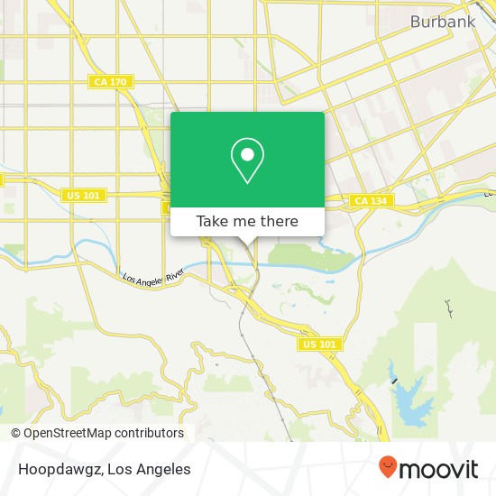 Mapa de Hoopdawgz, 4200 Lankershim Blvd Los Angeles, CA 91602
