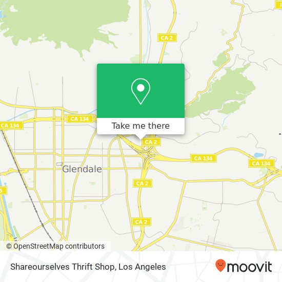 Mapa de Shareourselves Thrift Shop, 311 Vallejo Dr Glendale, CA 91206