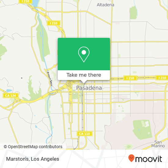 Mapa de Marston's, 151 E Walnut St Pasadena, CA 91103