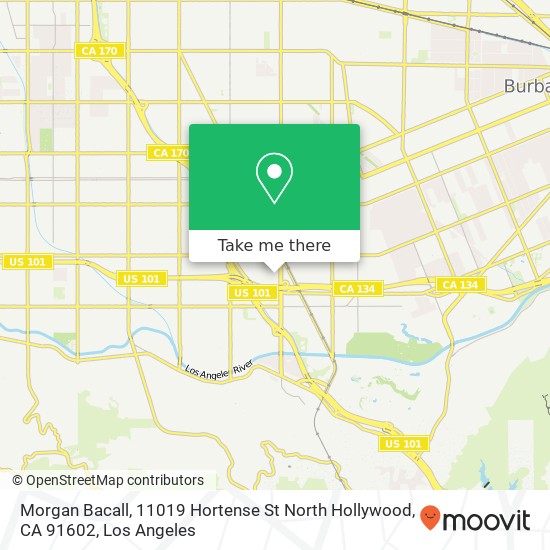 Mapa de Morgan Bacall, 11019 Hortense St North Hollywood, CA 91602