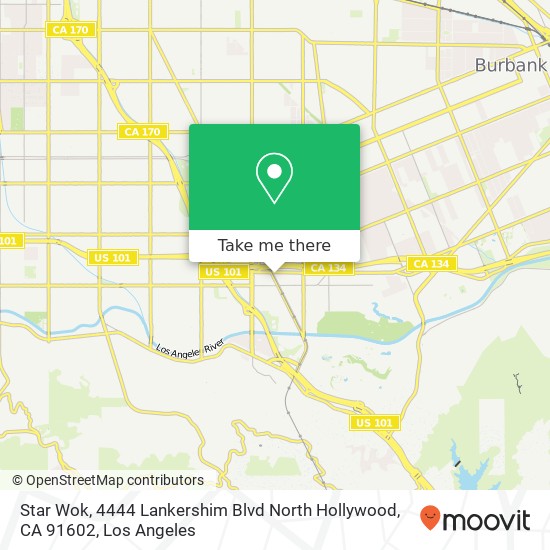 Mapa de Star Wok, 4444 Lankershim Blvd North Hollywood, CA 91602