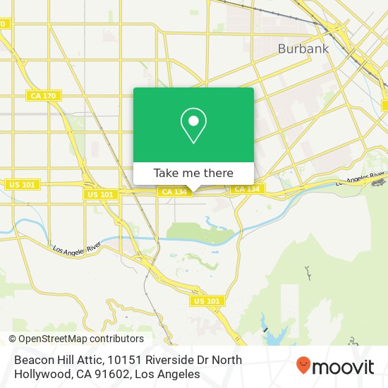 Mapa de Beacon Hill Attic, 10151 Riverside Dr North Hollywood, CA 91602
