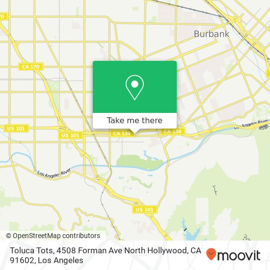 Mapa de Toluca Tots, 4508 Forman Ave North Hollywood, CA 91602