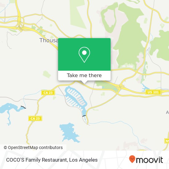 Mapa de COCO'S Family Restaurant, 2809 Agoura Rd Westlake Village, CA 91361